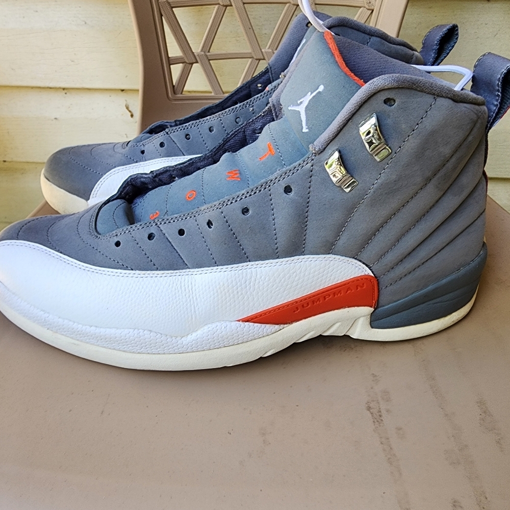 Jordan 12 Cool Grey Orange